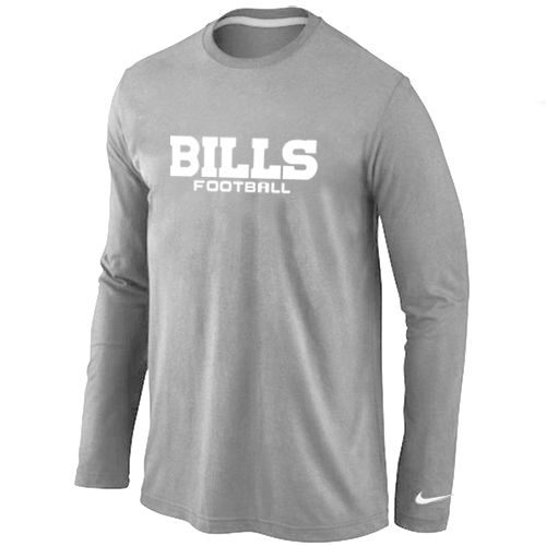 Nike Buffalo Bills Authentic Font Long Sleeve NFL T-Shirt - Grey